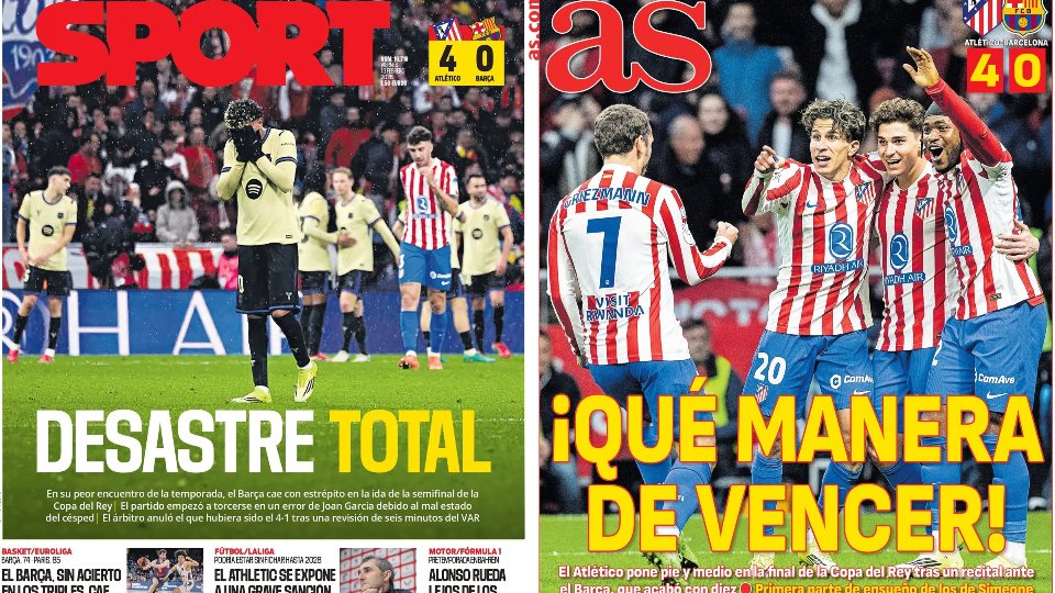 Portadas de la prensa deportiva del 13-02-26