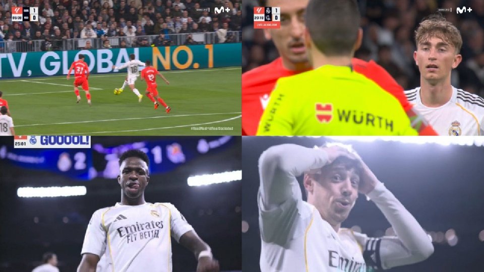 Gonzalo, Vini y Valverde borraron el regalo de Huijsen en forma de penalti