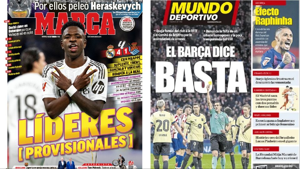 Portadas de la prensa deportiva del 15-02-26