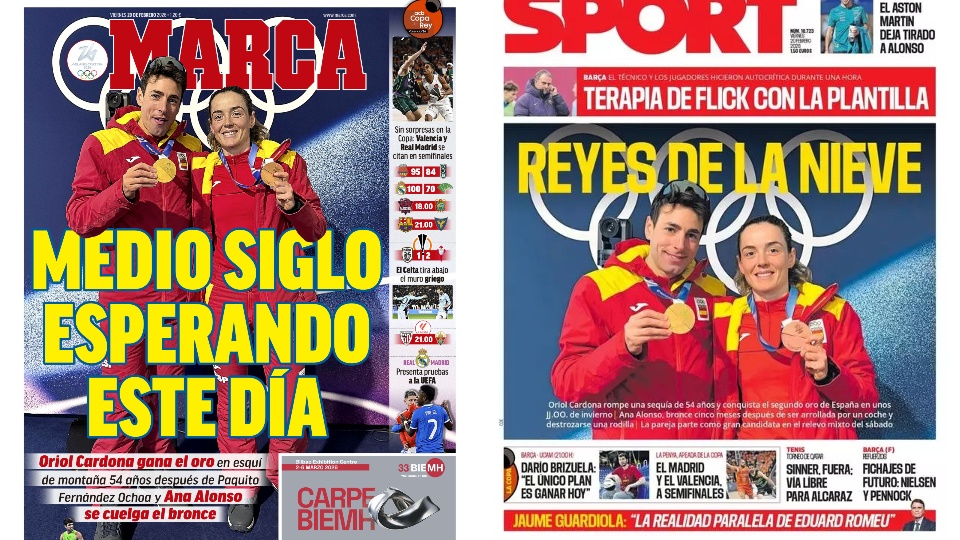 Portadas de la prensa deportiva del 20-02-26