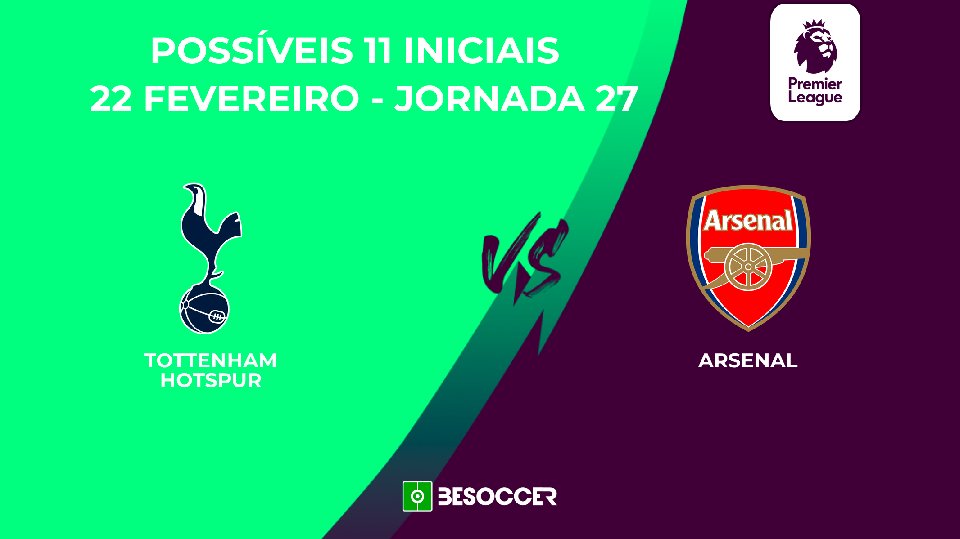Tottenham - Arsenal: veja as prováveis escalações