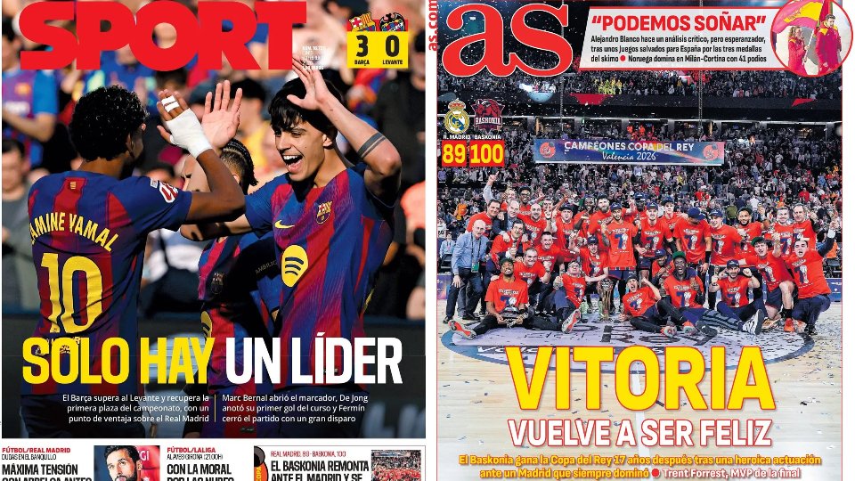 Portadas de la prensa deportiva del 23-02-26