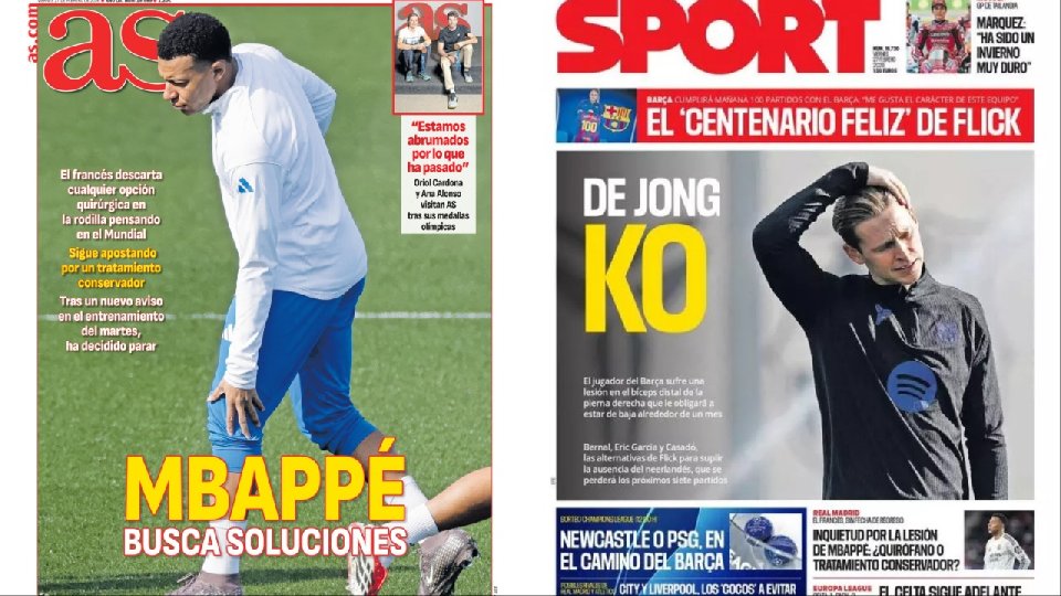 Portadas de la prensa deportiva del 27-02-26