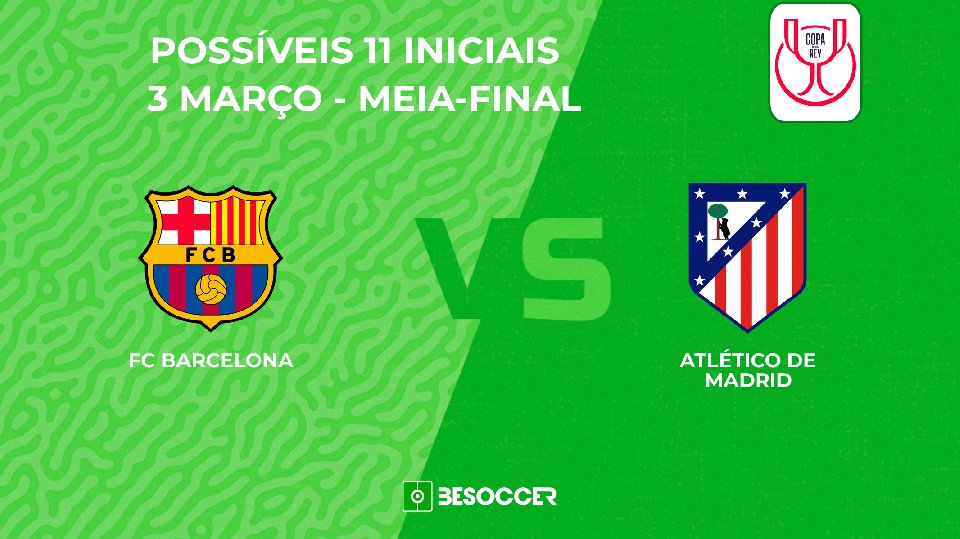 Barcelona-Atlético de Madrid: Veja as prováveis escalações