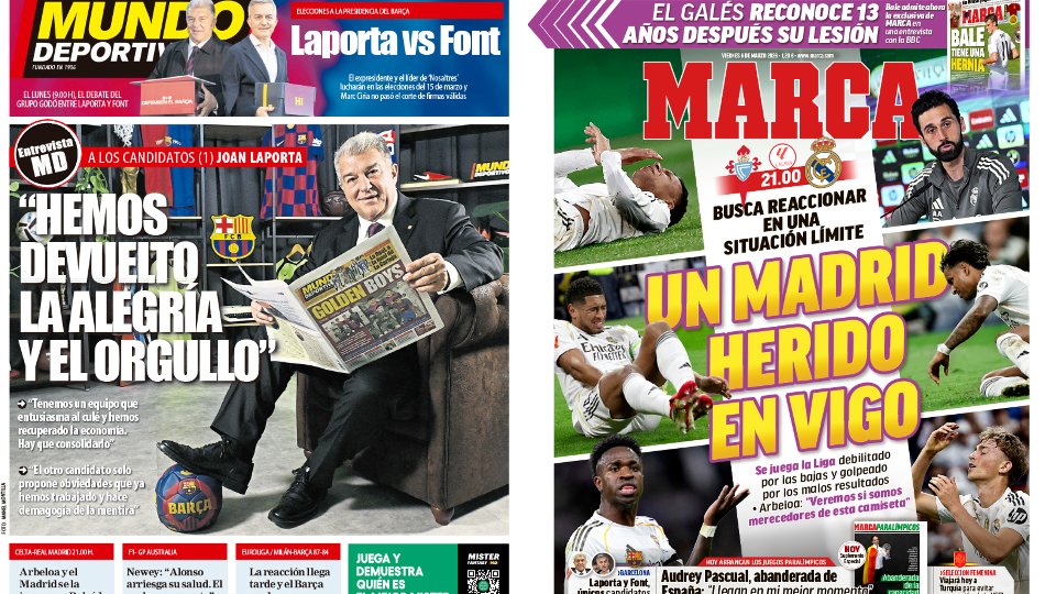 Portadas de la prensa deportiva del 06-03-26