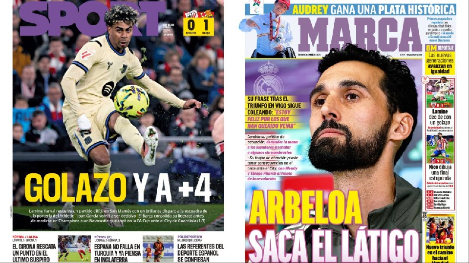 Portadas de la prensa deportiva del 08-03-26