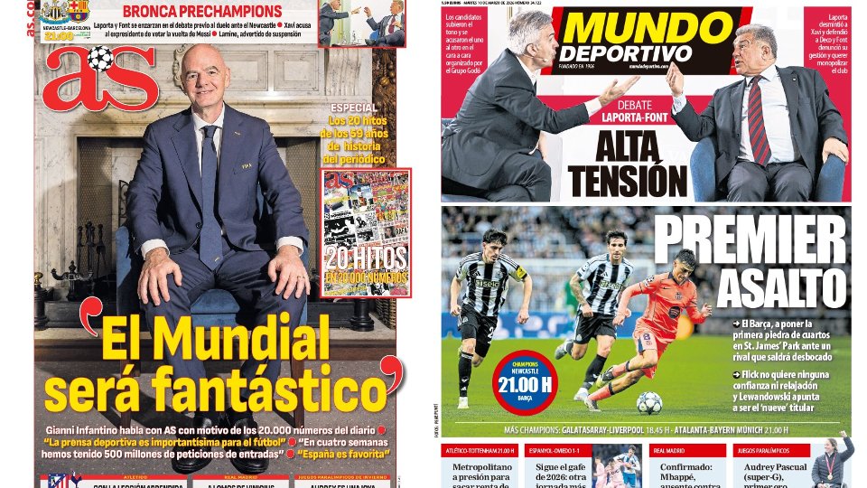 Portadas de la prensa deportiva del 10-03-26