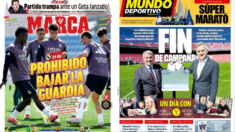 Portadas de la prensa deportiva del 14-03-26