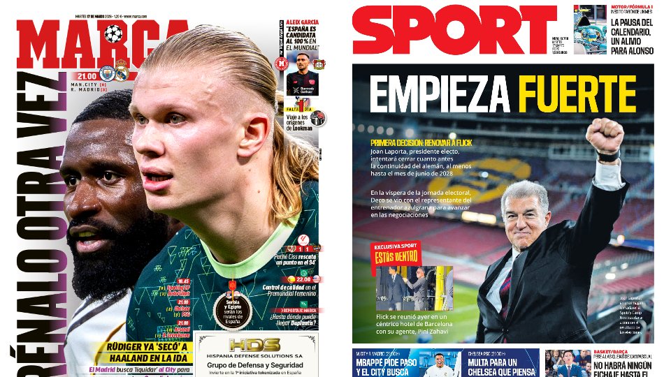 Portadas de la prensa deportiva del 17-03-26