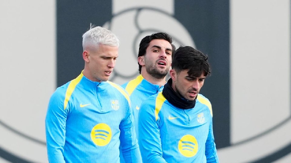 Entrenamiento sin sobresaltos en el Barça antes de la Champions