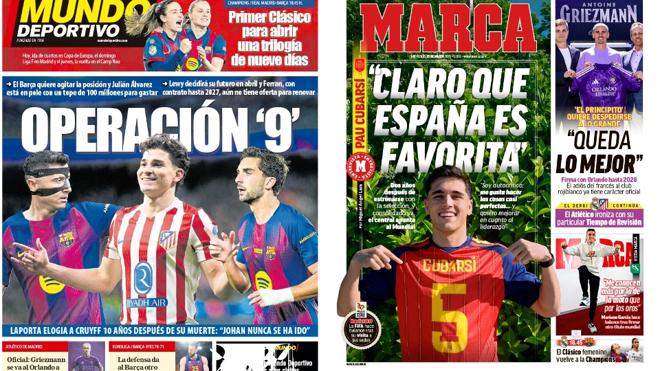 Portadas de la prensa deportiva del 25-03-26