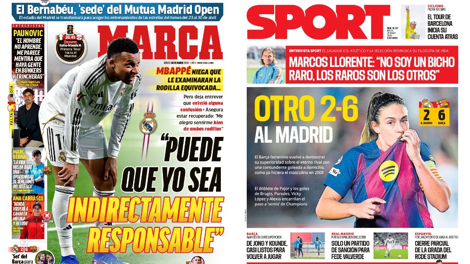 Portadas de la prensa deportiva del 26-03-26