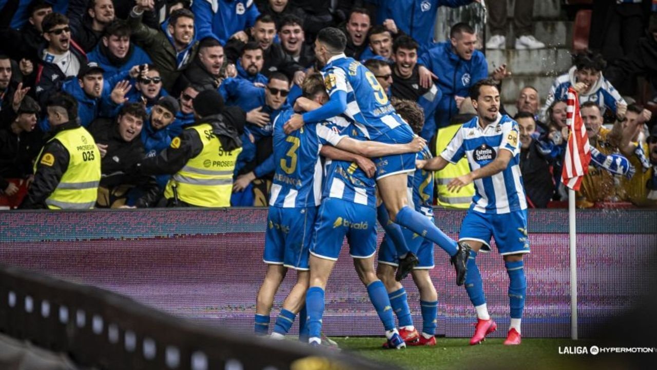 El Dépor ya es segundo pese a empatar en Gijón. LaLiga