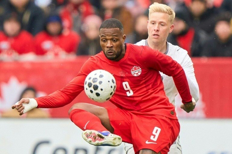 L'attaquant canadien Cyle Larin lors d'un match amical contre l'Islande la semaine dernière à Toronto © AFP/Photo Geoff Robins