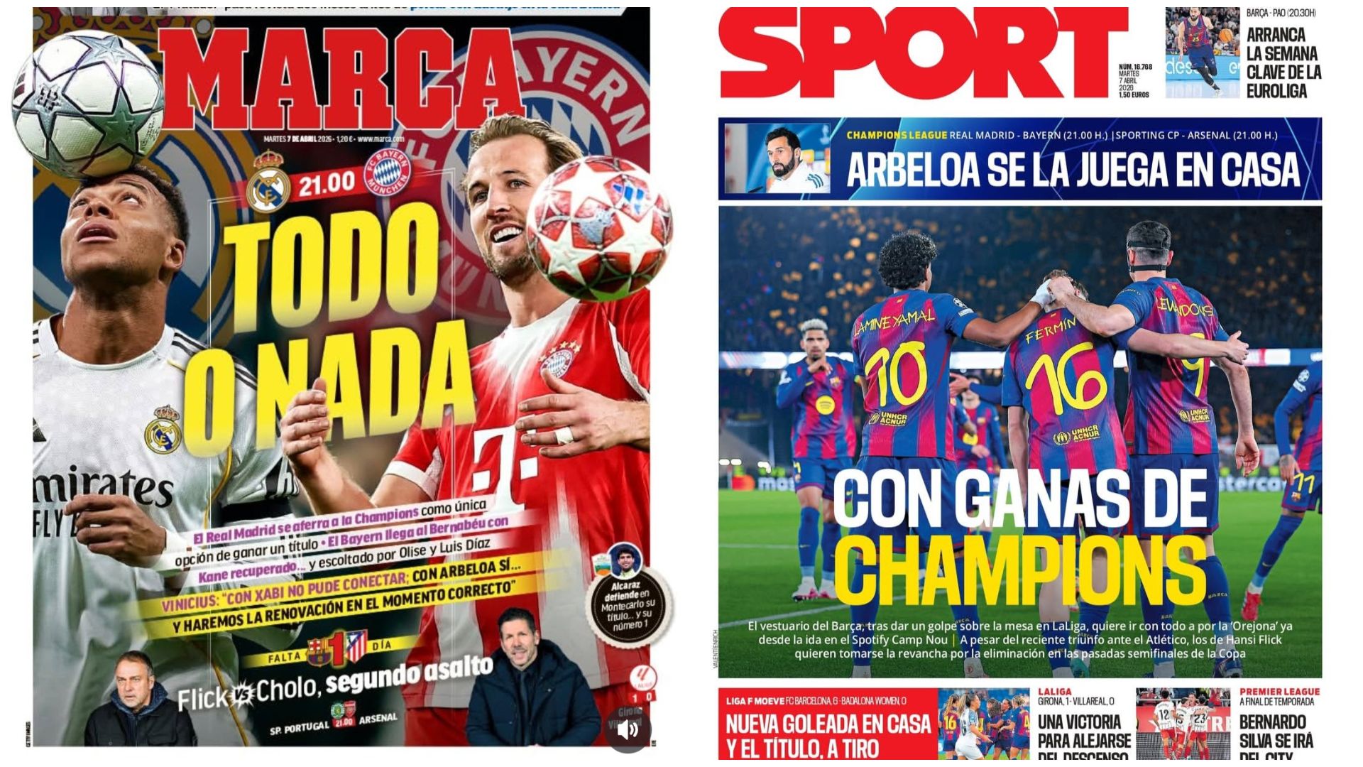 Portadas de la prensa deportiva del 07-04-26