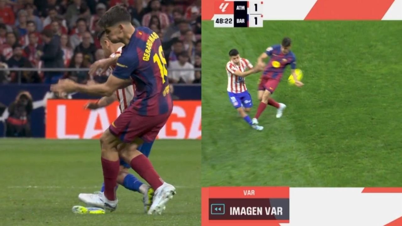 La CTA a reconnu que le tacle de Gerard Martin méritait un carton rouge. Capture d'écran/LaLiga