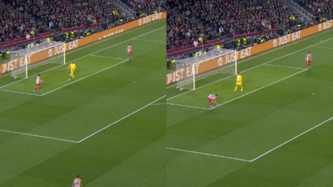 Indignación en el Barça: Musso sacó y Pubill cogió con el balón con la mano