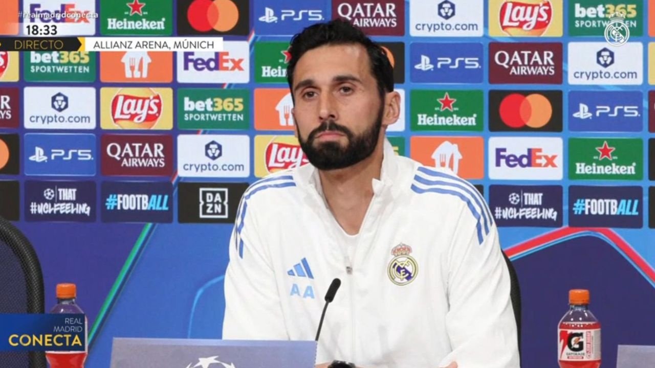 Arbeloa, en la previa del Bayern-Madrid. Captura/Real Madrid TV