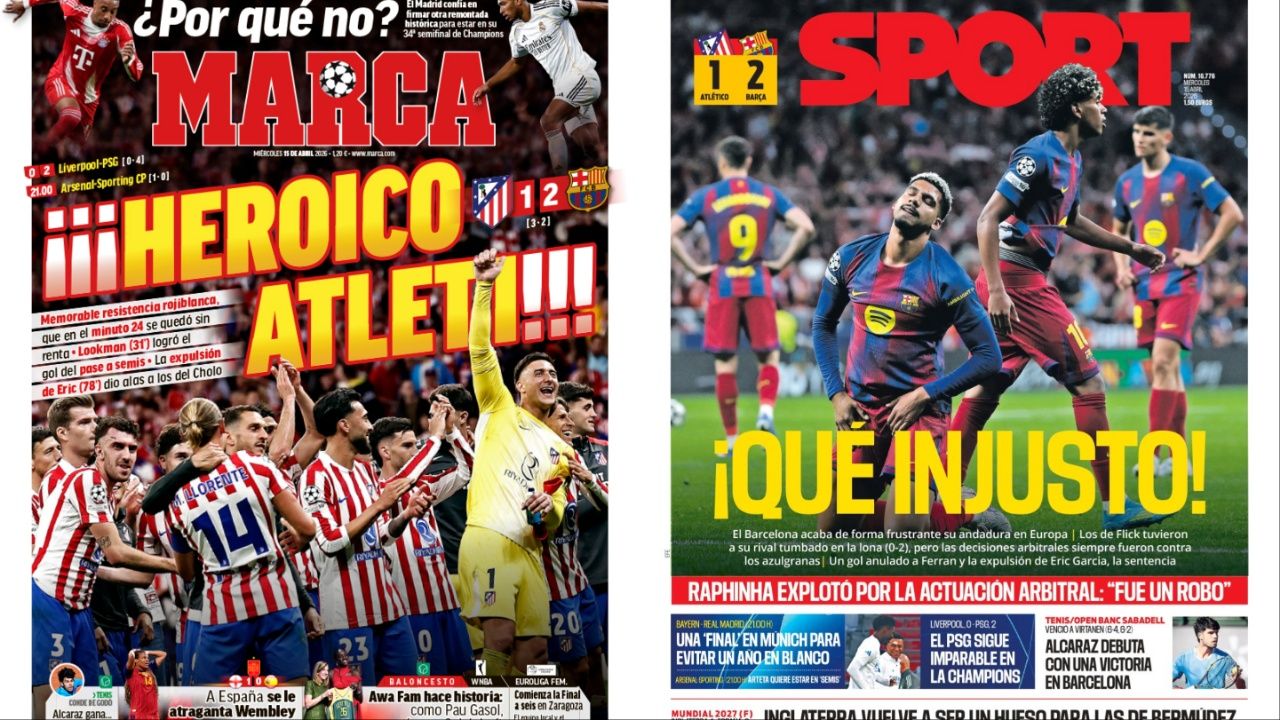 Portadas de la prensa deportiva del 15-04-26
