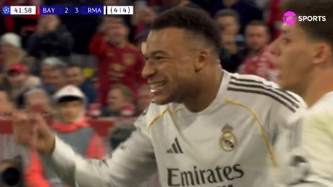 Mbappé marca o terceiro gol do Real Madrid com passe de Vinícius Júnior