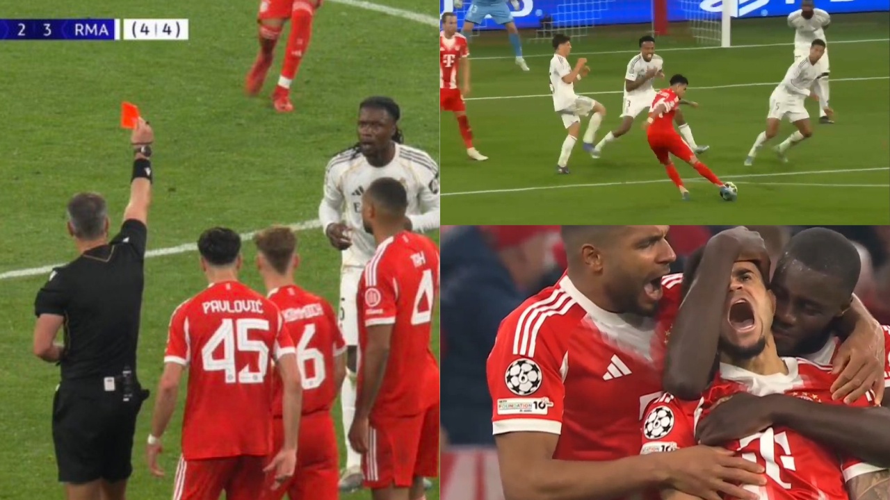 Camavinga é expulso; Luis Díaz e Olise eliminam o Real Madrid