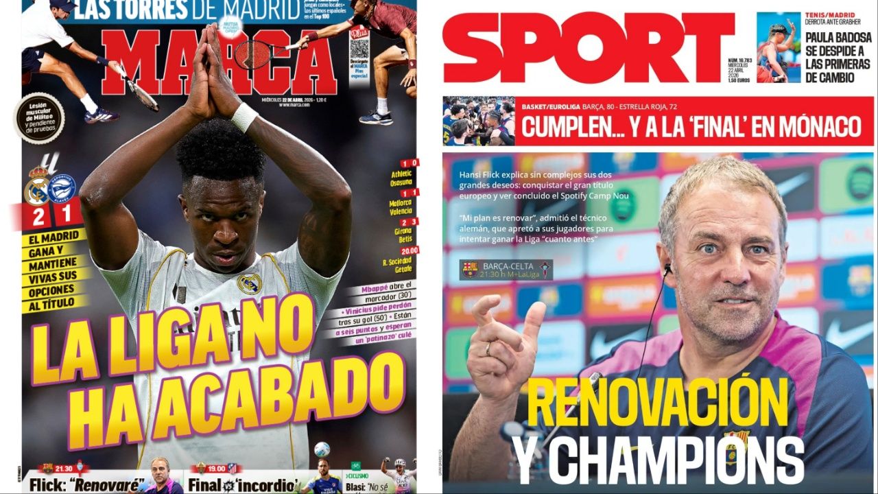Portadas de la prensa deportiva del 22-04-26