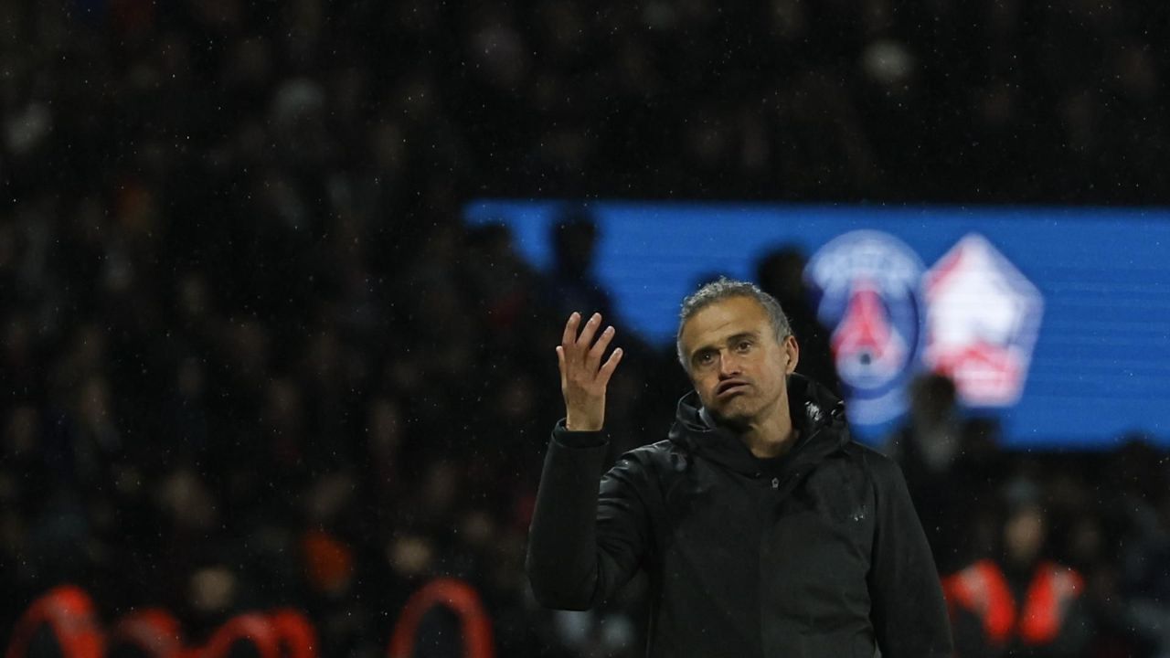 Luis Enrique, entraîneur du PSG, dans le PSG-Lille, journée 18 de Ligue 1 2025-26. EFE/Mohammed Badra
