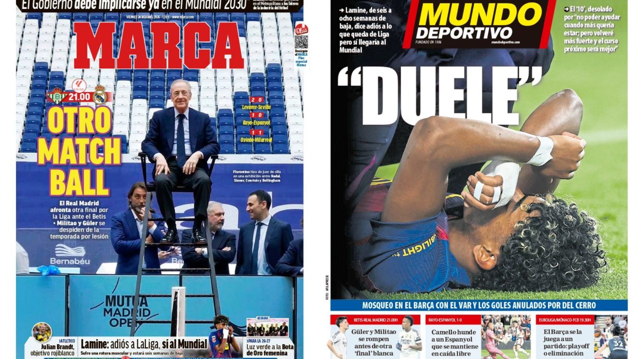 Portadas de la prensa deportiva del 24-04-26