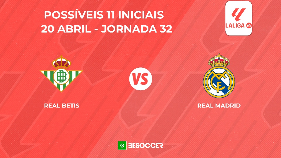 Real Betis - Real Madrid: Veja as prováveis escalações