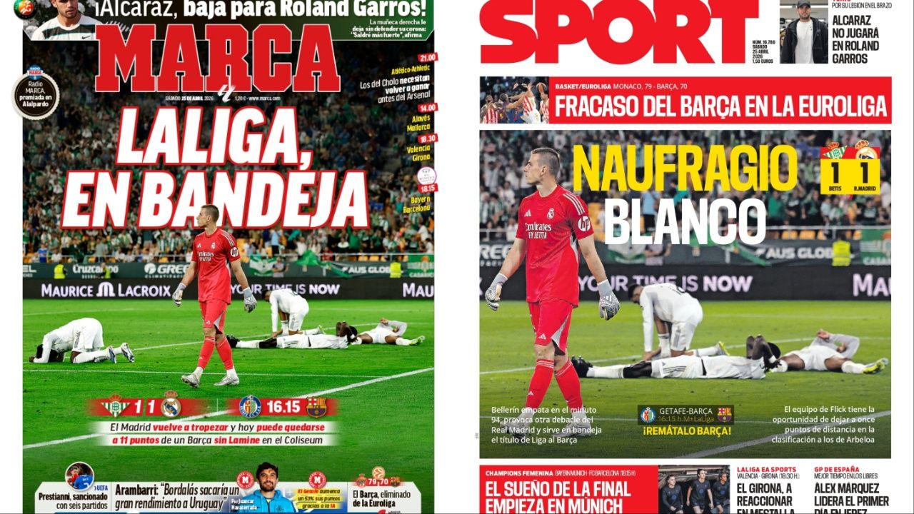 Portadas de la prensa deportiva del 25-04-26