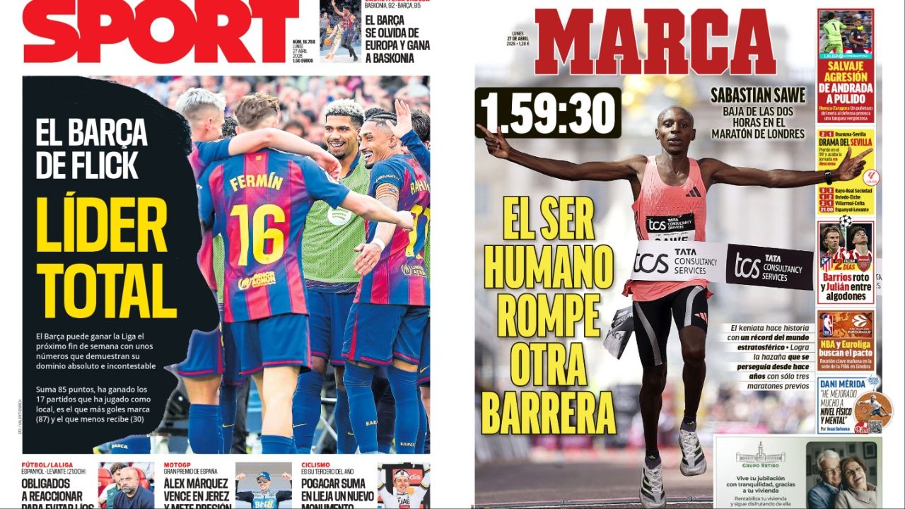 Portadas de la prensa deportiva del 27-04-26