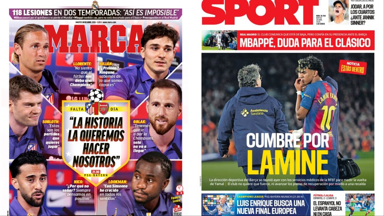 Portadas de la prensa deportiva del 28-04-26
