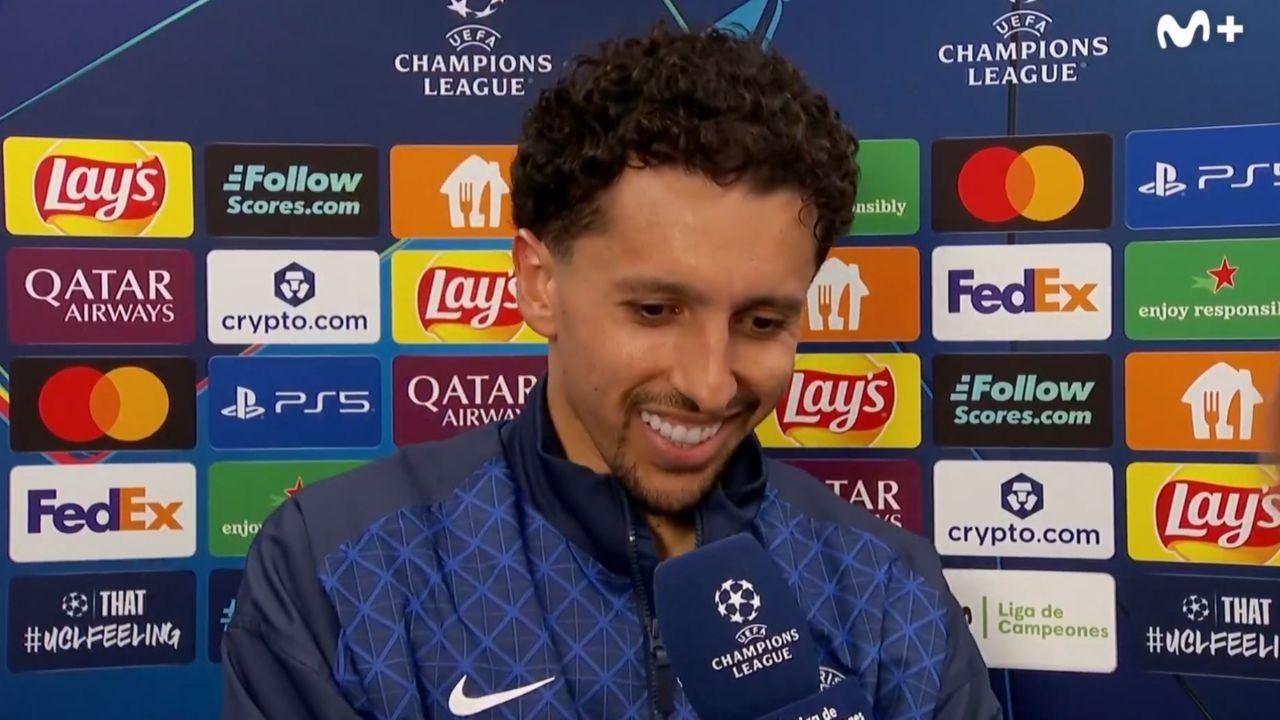 Marquinhos analizó la victoria frente al Bayern. Captura/Movistar