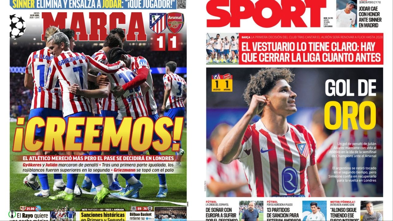 Portadas de la prensa deportiva del 30-04-26