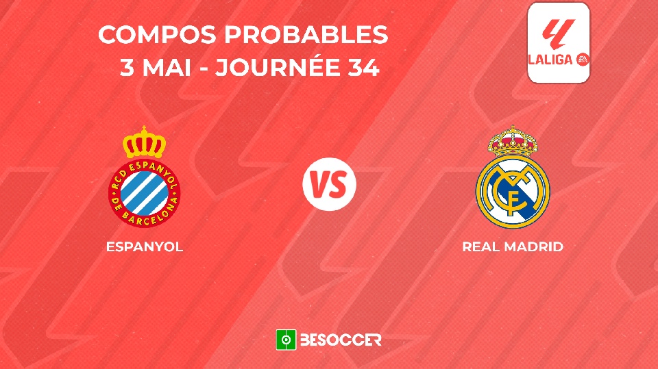 Compositions probables Espanyol - Real Madrid