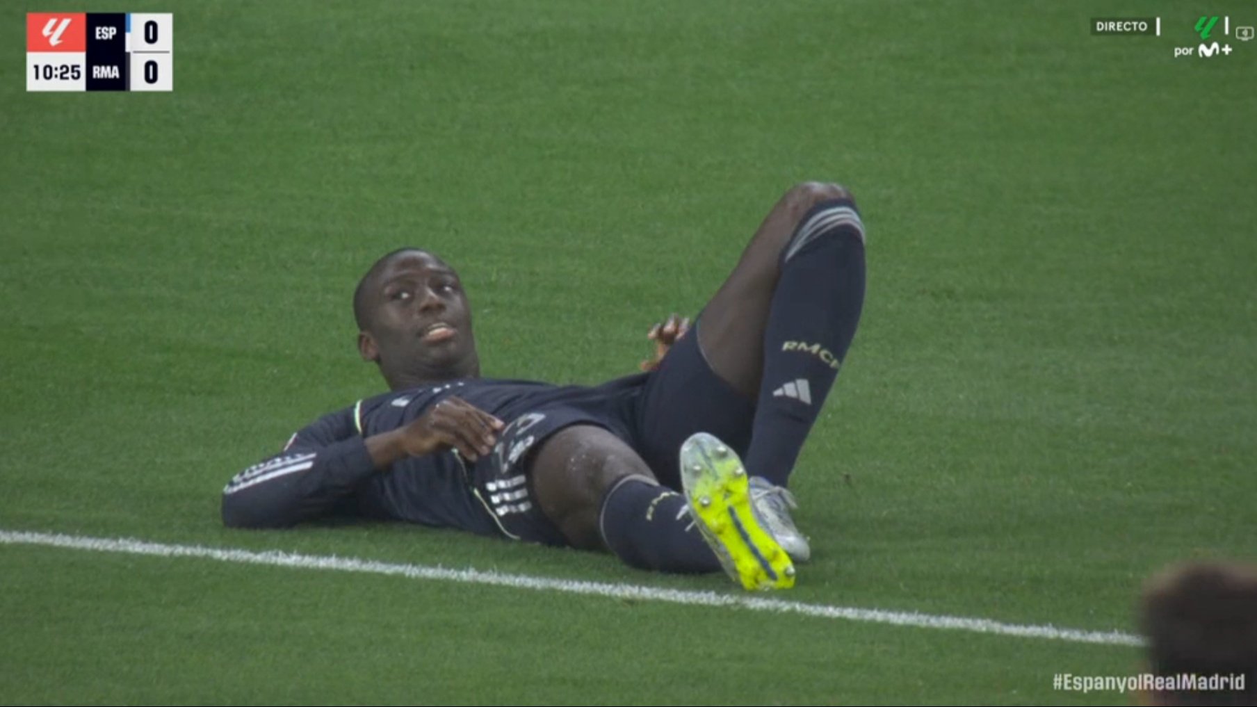 Mendy volvió a lesionarse. Captura/Movistar+