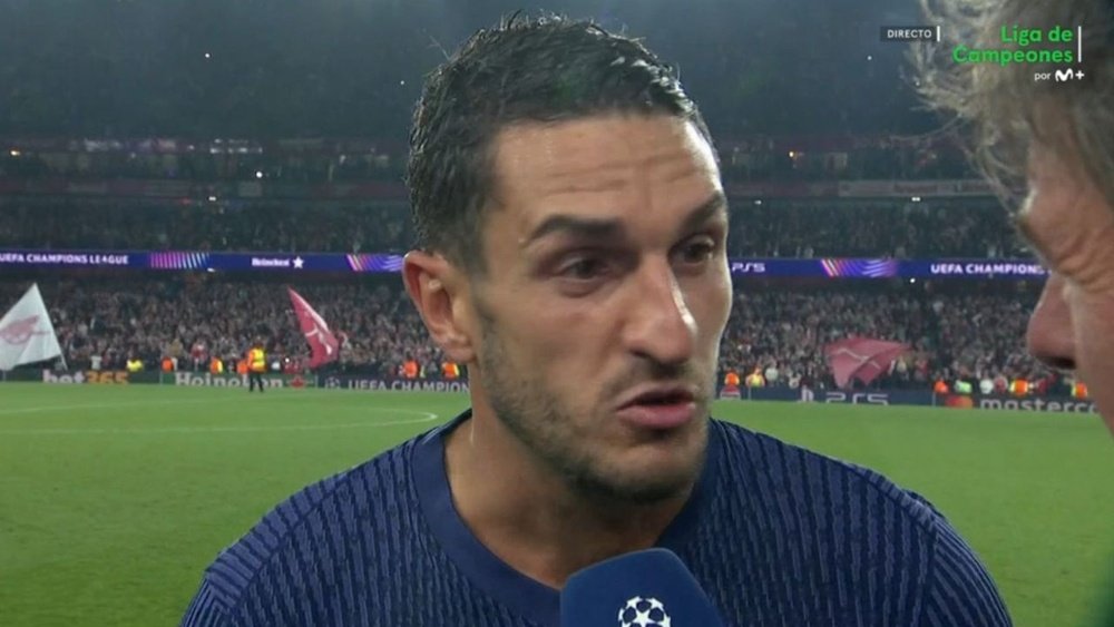 Après son élimination par Arsenal, Koke a refusé de s'exprimer sur son avenir. Capture d'écran/Movistar