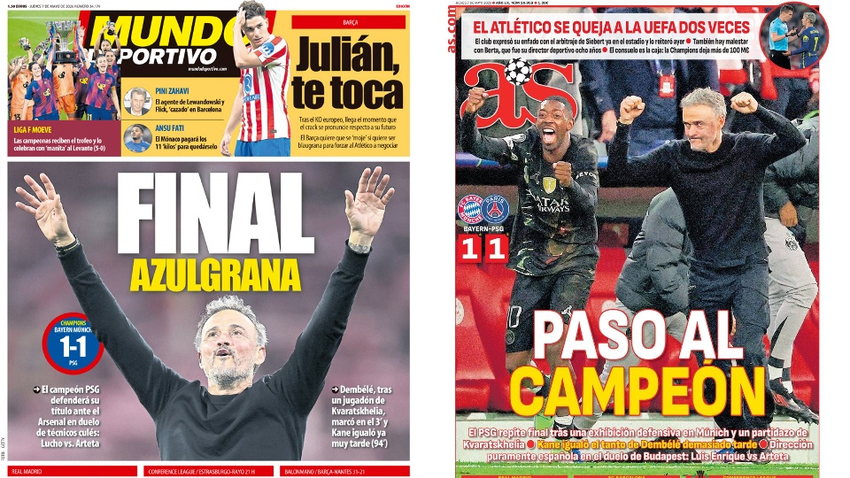 Portadas de la prensa deportiva del 07-05-26