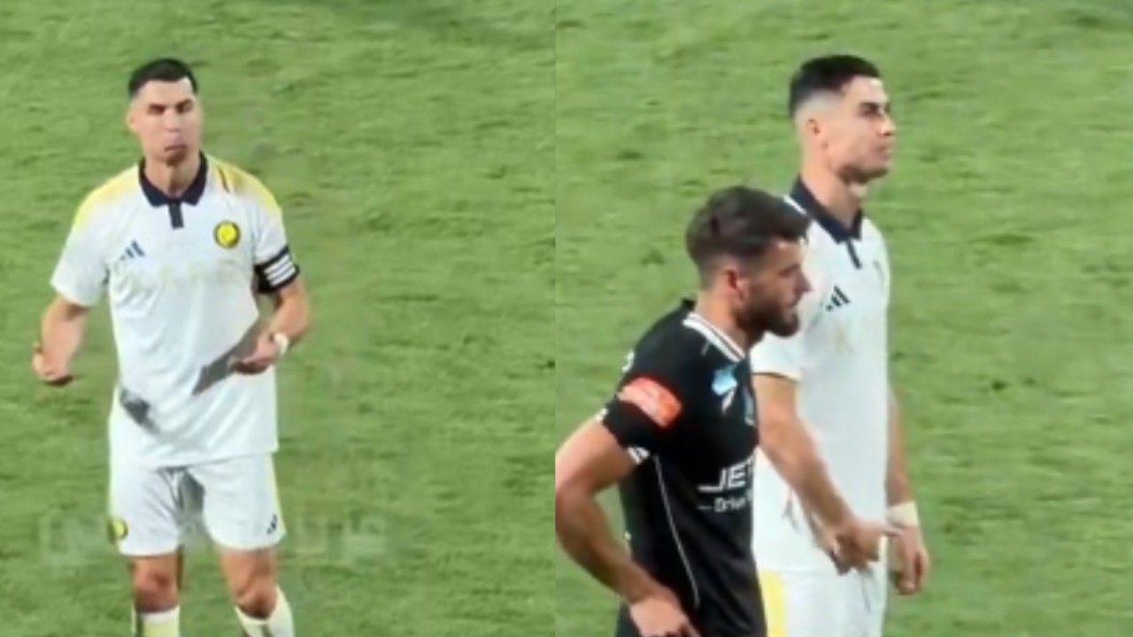 Após balançar as redes em vitória do Al-Nassr, craque português também teve que ser amparado durante discussão acalorada.