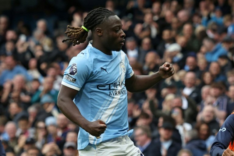 Jeremy Doku, de Manchester City, a marqué contre Brentford samedi. AFP