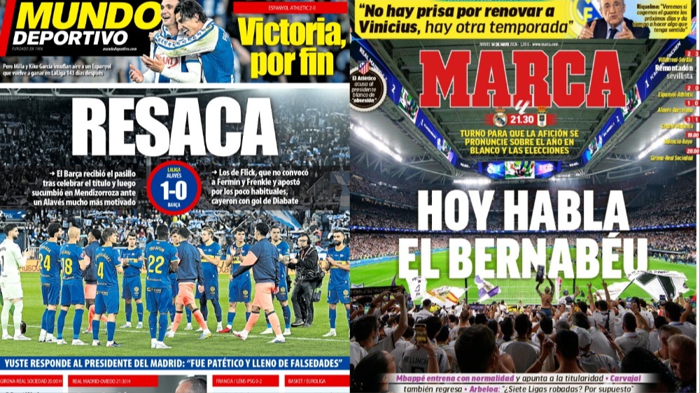Portadas de la prensa deportiva del 14-05-26