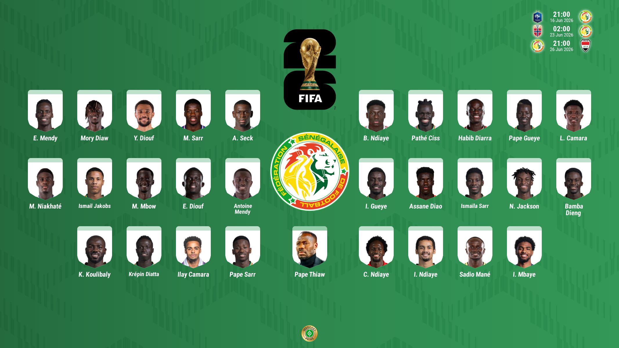 Mané comanda la lista de Senegal para el Mundial