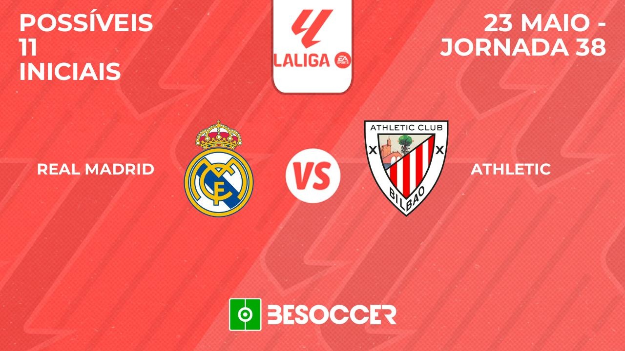 Real Madrid-Athletic: Veja as prováveis escalações