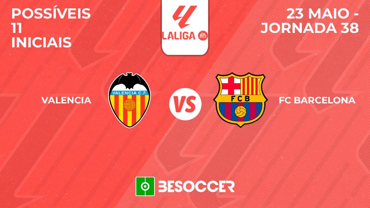 Valencia-Barcelona: Veja as prováveis escalações