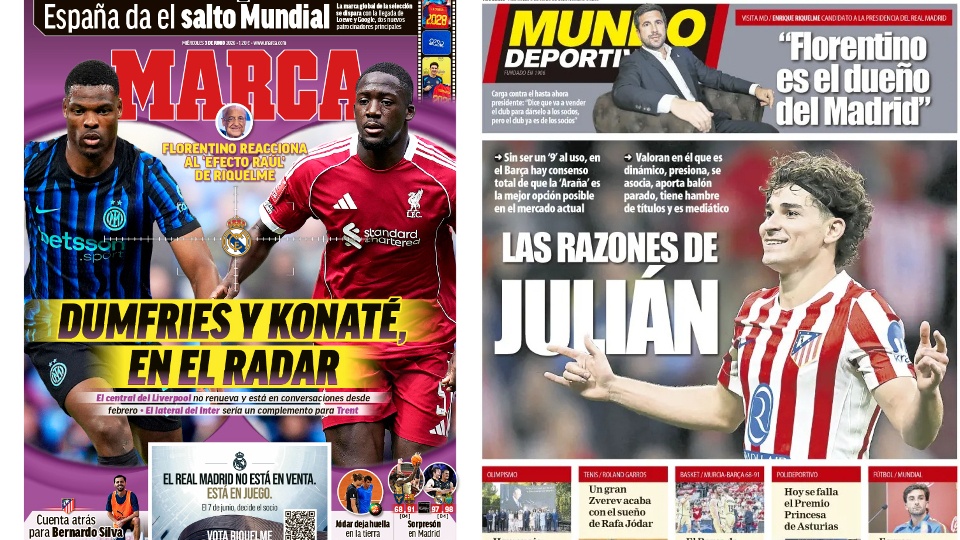Portadas de la prensa deportiva del 03-06-26