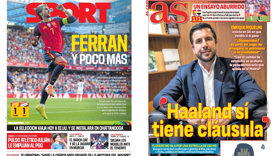 Portadas de la prensa deportiva del 05-06-26