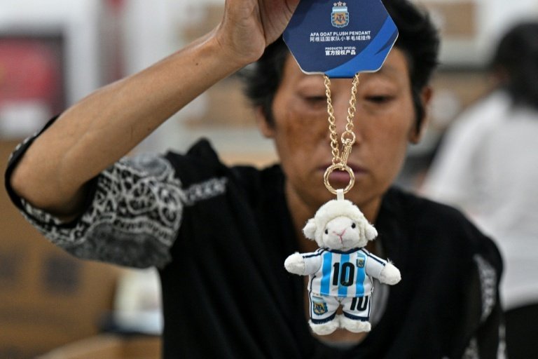 Toy charms shaped like a goat and decked out in Lionel Messi's Argentina number 10 shirt pepper a factory tabletop in China, where sellers are betting on the country's lucrative fan market for a big World Cup boost.