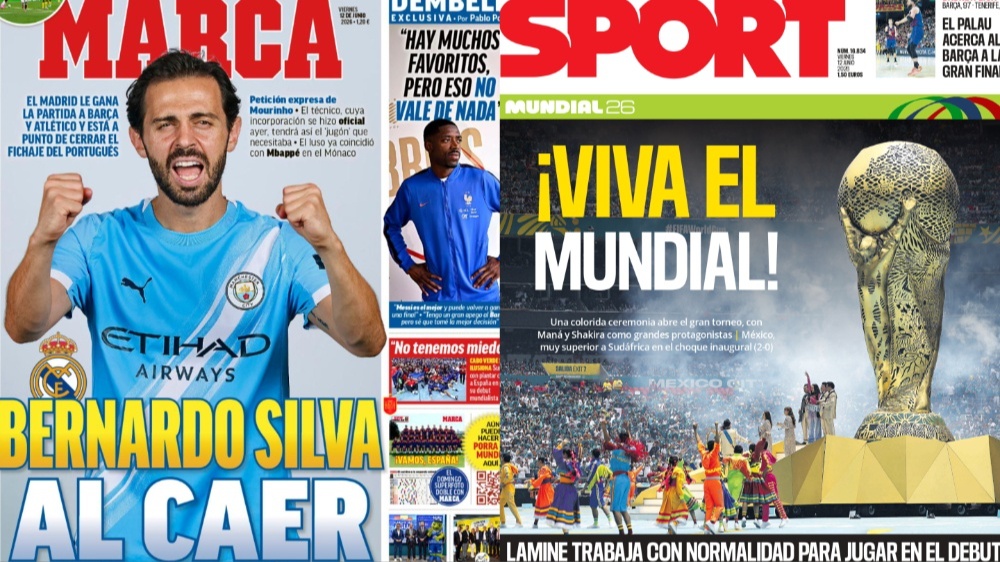 Portadas de la prensa deportiva del 12-06-2026