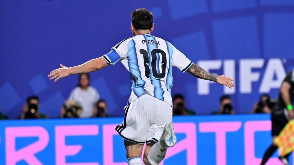Messi, meilleur buteur de l'histoire de la Coupe du monde. EFE/Amy Kontras
