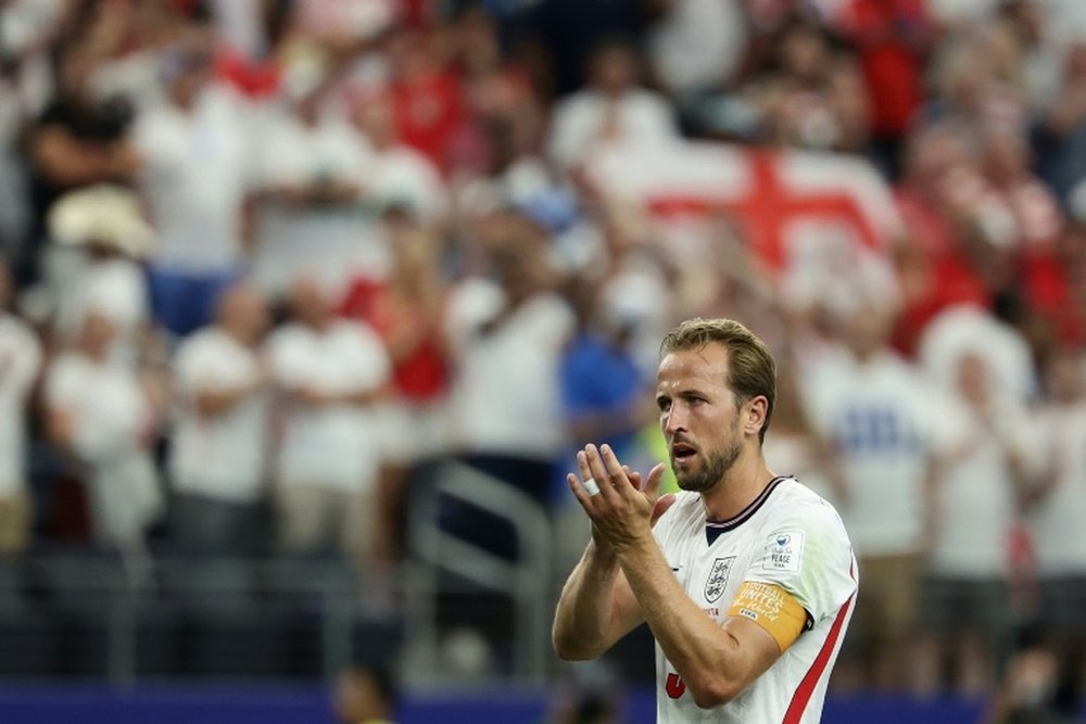 Harry Kane celebrates after England's 4-2 win against Croatia in their opening World Cup match AFP Aric Becker